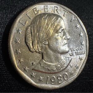 1980-D Susan B Anthony Dollar, BU, TONING, DIE CHIPS, DOUBLING!  100-0266